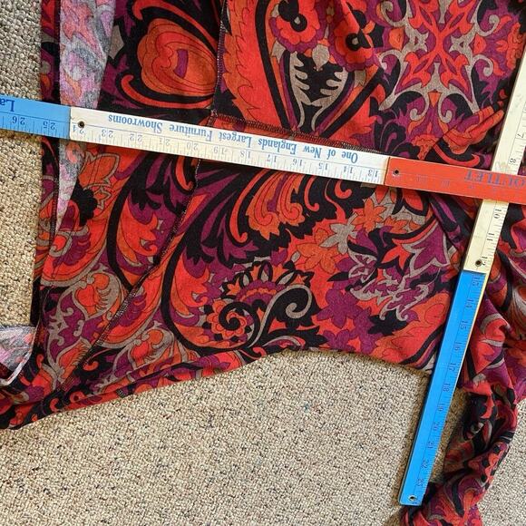 Y2K Coco Bianco Women M Tunic Blouse Artsy Asymmetrical 3/4 Slv Boho USA Made - Picture 2 of 6